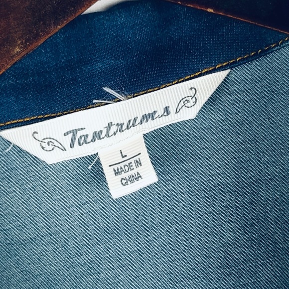Tantrums Beautiful Denim Jean Embroidery Jean Jacket - Picture 5 of 5